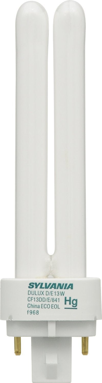 (25 Pack) Sylvania 20667 CF13DD/E/841/ECO 13-Watt 4100K 4-Pin Double Tube Compact Fluorescent Lamp