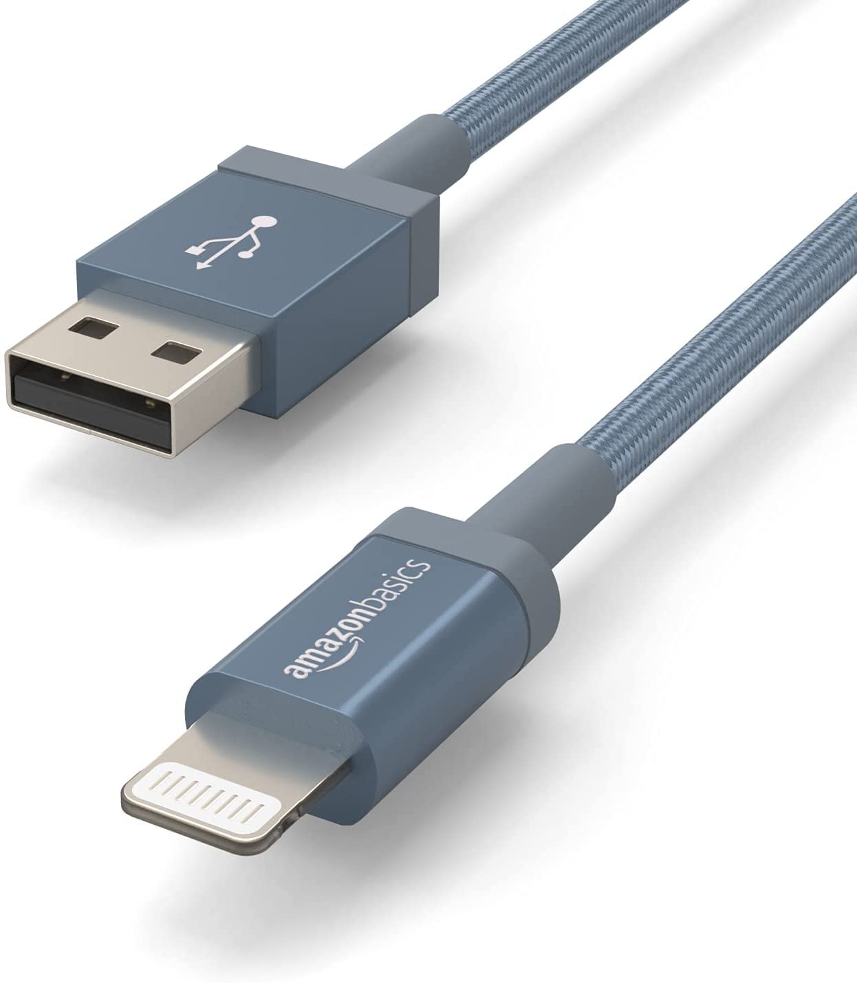 Amazon Basics Fast Charging USB-A to Lightning Nylon Braided Charger Cable, MFi Certified for Apple iPhone and iPad, Durable, 3 Foot, Dark Gray