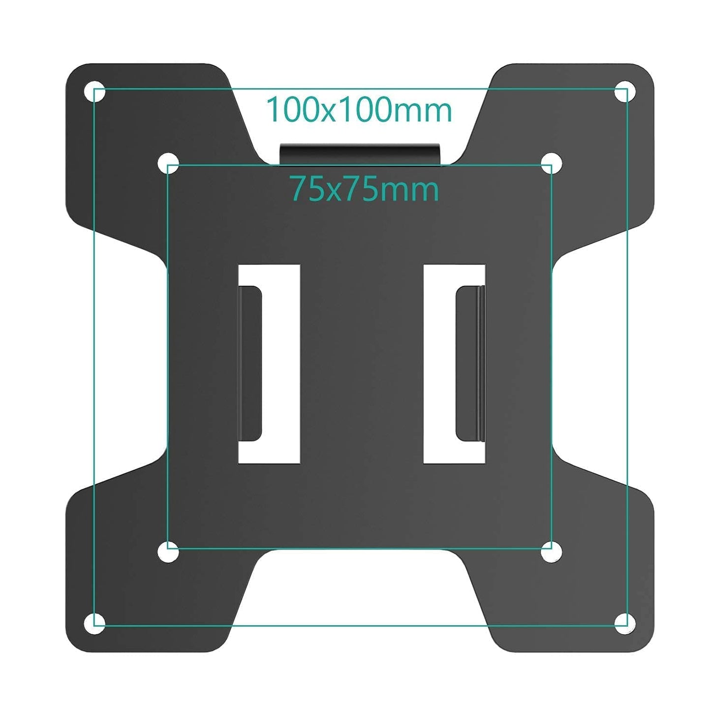 WALI Mounting Plate 75 by 75 mm to 100 by 100 mm Only for WALI Monitor Mounting System, 1 Pack, Black