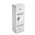 Push to Exit Button for Door Access Control Waterproof Stainless Steel Shell with Back Mounted Box 4 Contact Output