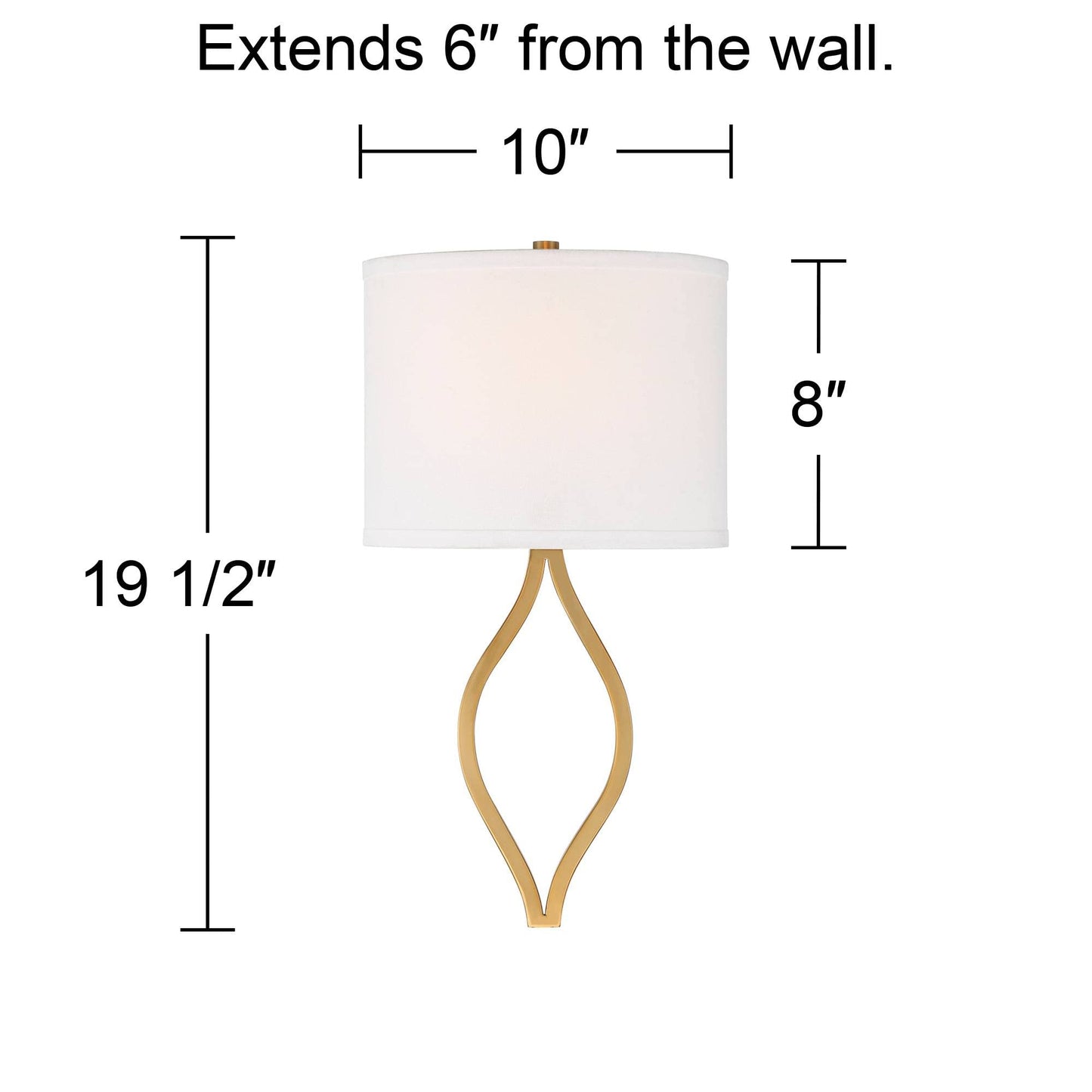 Possini Euro Design Sian Modern Wall Sconce Lighting Warm Brass Hardwired 19 1/2" High Fixture Half Moon Linen Shaped Shade for Bedroom Bedside Living