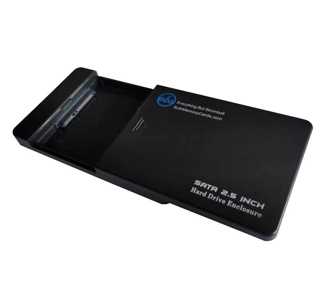 Everything But Stromboli SSD Enclosure Case for SATA 2.5" Hard Drive/Solid State Drive, USB 3.0 Cable, Tool Free Type, Works with Samsung, PNY