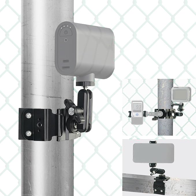 FIFIELD Magnetic Fence Mount Compatible with Mevo Start Pocket3 GoPro Insta360 DJI, Dual Ball Head Mount, Compatible with iPhone Mevo, Live Streaming