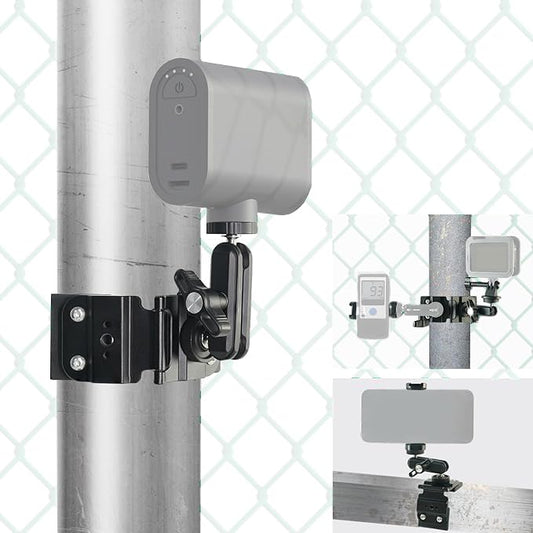 FIFIELD Magnetic Fence Mount Compatible with Mevo Start Pocket3 GoPro Insta360 DJI, Dual Ball Head Mount, Compatible with iPhone Mevo, Live Streaming