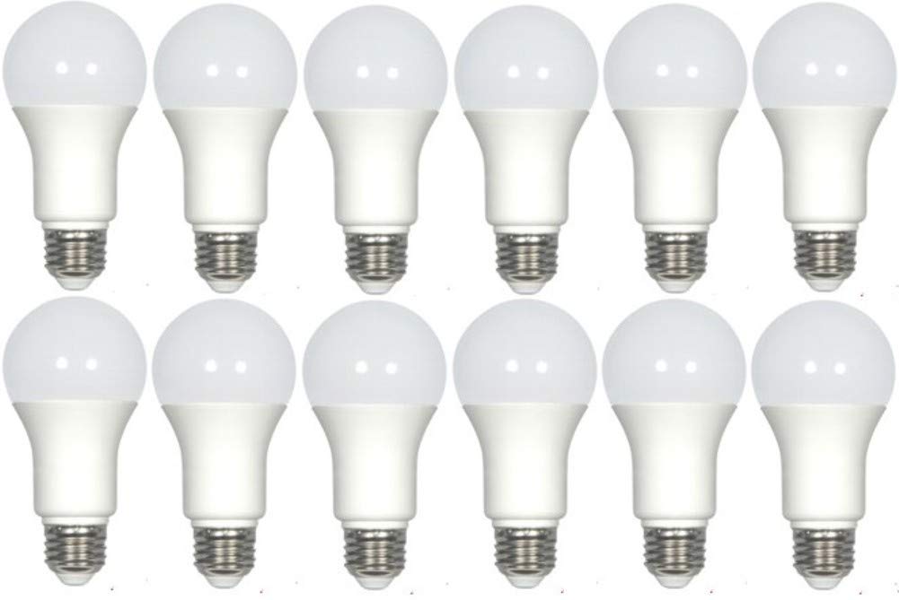 Satco S29837 Pack of 12 LED Light Bulbs, Frosted Finish, 120 Volts, 9.8 Watts, 800 Initial Lumens, A19 Lamp Shape, Medium Base, E26 ANSI Base, 220'