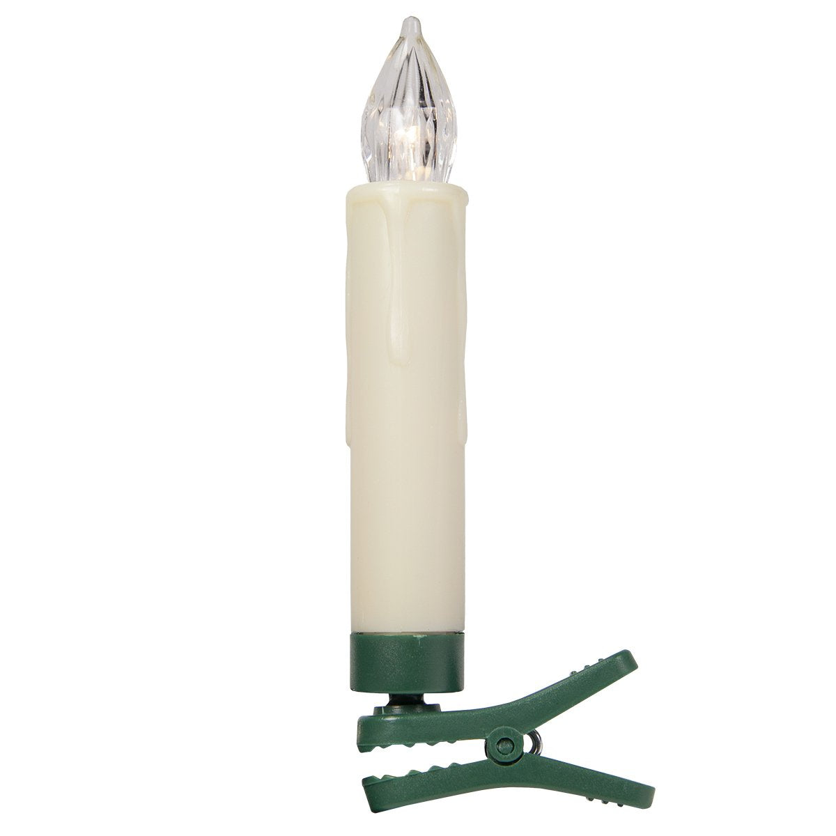 Wintergreen Lighting Set of 10 Flameless Electric LED Candles - Clip-On Christmas Tree Lights - Battery Operated, Remote Controlled, Dimmable