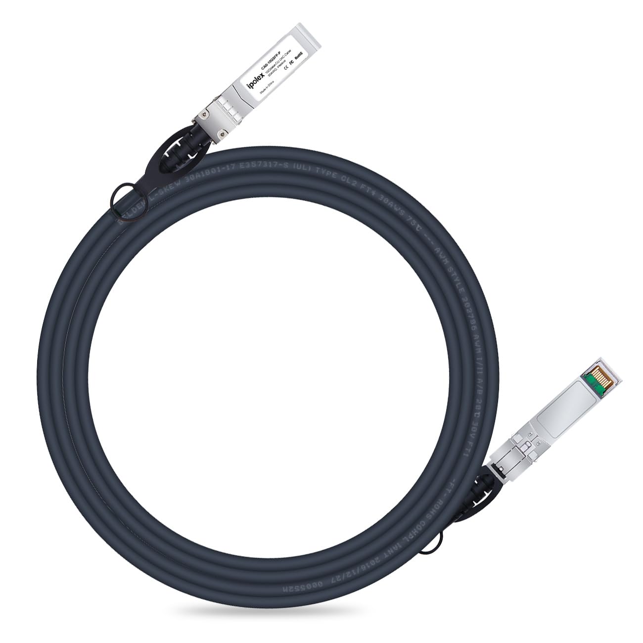 ipolex 10G SFP+ Twinax Cable, Direct Attach Copper(DAC) Passive Cable, 3m (9.84ft), for Cisco SFP-H10GB-CU3M, Meraki, Ubiquiti, Mikrotik, Intel