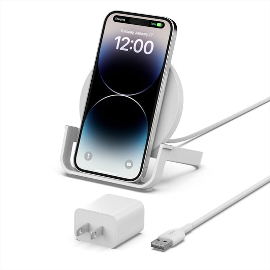 Belkin Quick Charge 10W Wireless Charger - Qi-Certified Charger Stand for iPhone, Samsung Galaxy - Charge While Listening to Music, Streaming Videos