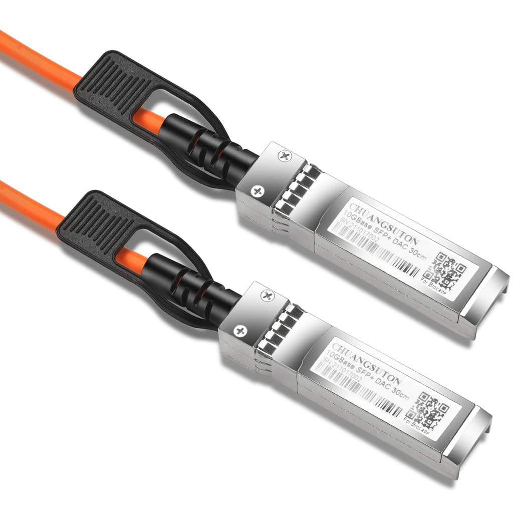 10G SFP+ DAC Twinax Cable, Passive, Compatible with Cisco SFP-H10GB-CU3M, Ubiquiti UniFi, Fortinet and More, 3 Meter, Orange Color