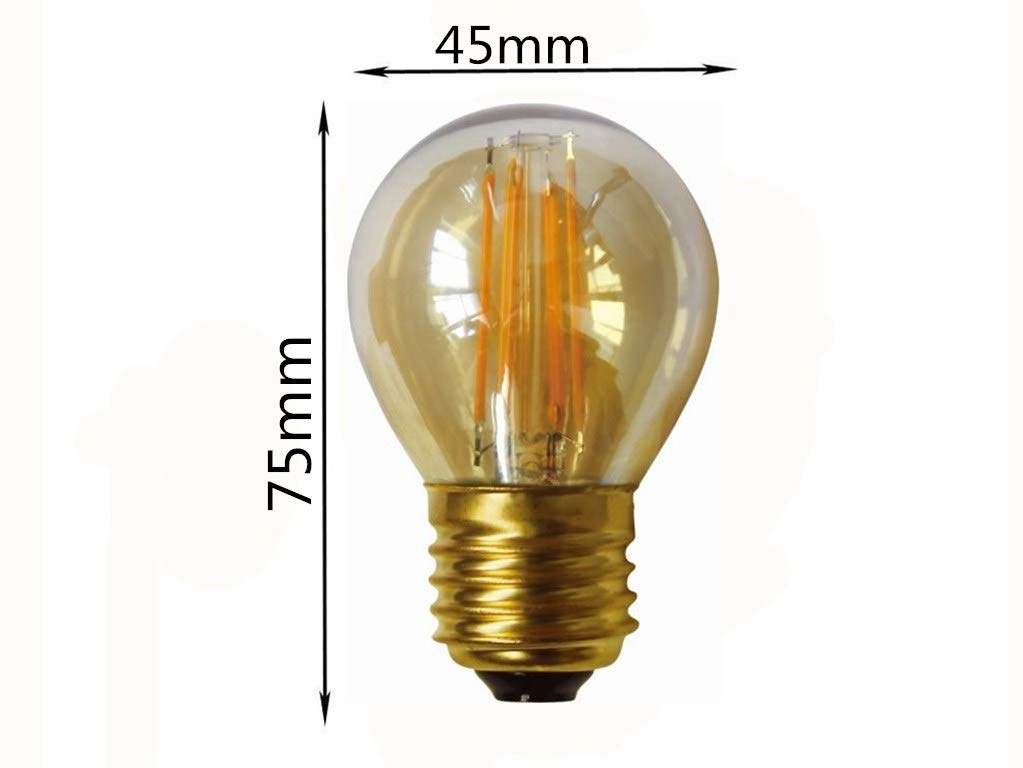 4W G45 Dimmable LED Filament Bulb G45 LED Vintage Edison Bulbs E26/E27 Medium Base Lamp for Home Pendant Antique Light,G14/G45 Shape,E26/E27 Socket