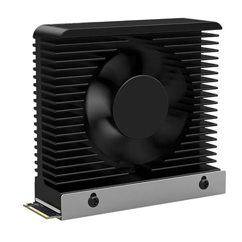 M.2 2280 NVMe SSD Heat Sink Aluminum Alloy Radiator Dissipation Thermal Pad 5V 3PIN ARGB CNC Tower Heatsink Cooler Fan Aura Sync with Cooling Fan