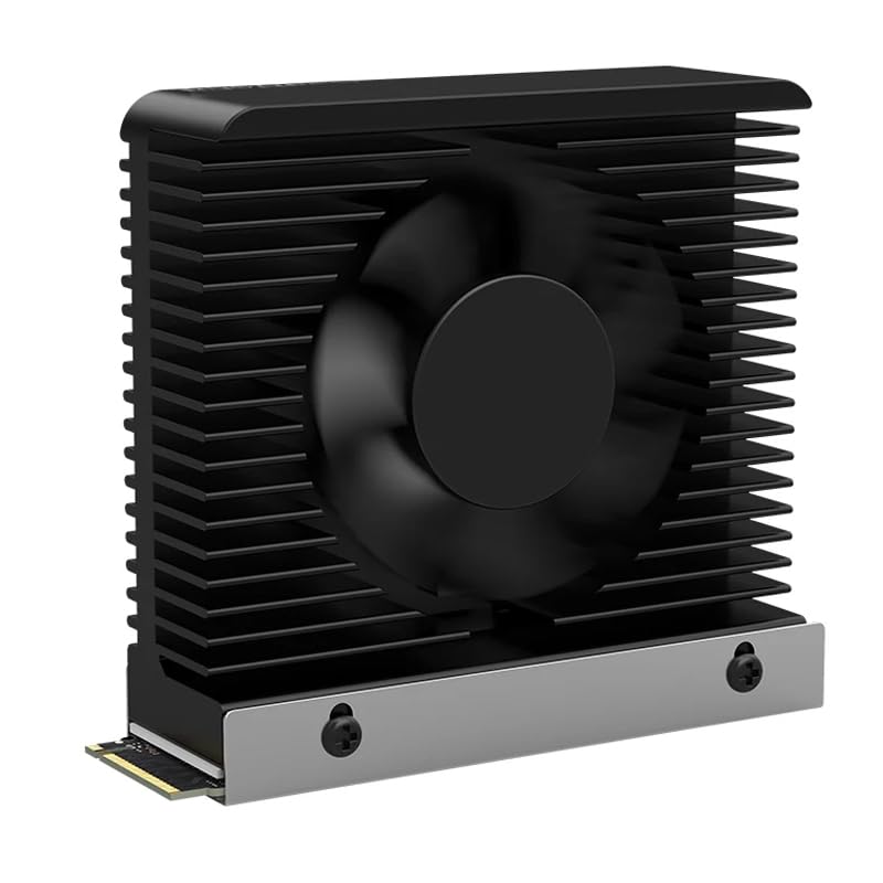 M.2 2280 NVMe SSD Heat Sink Aluminum Alloy Radiator Dissipation Thermal Pad 5V 3PIN ARGB CNC Tower Heatsink Cooler Fan Aura Sync with Cooling Fan