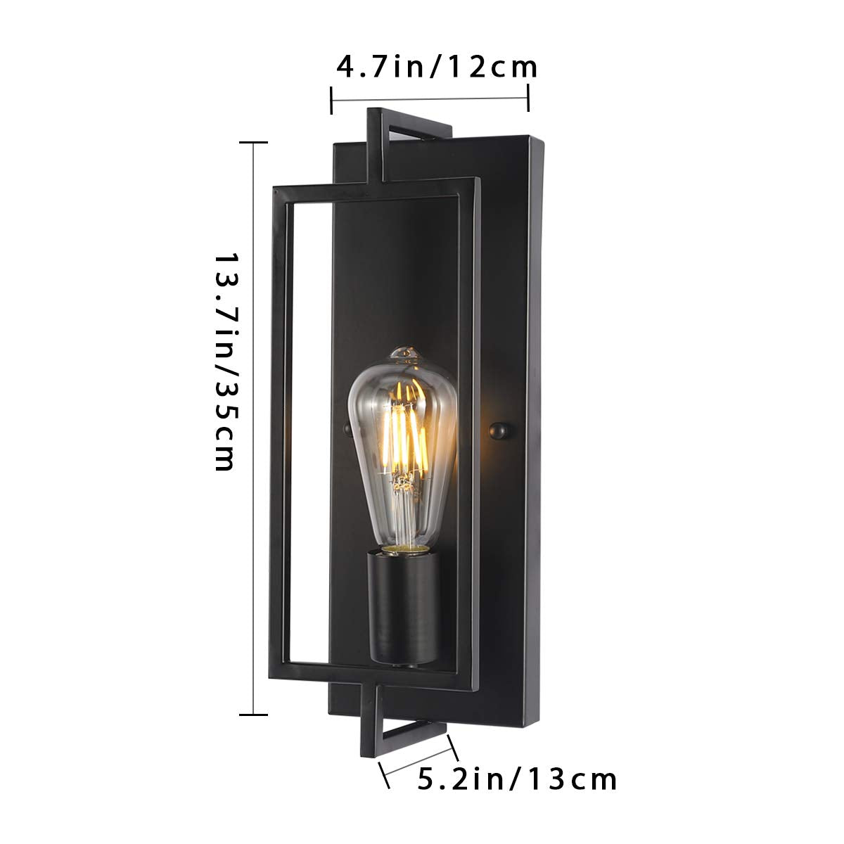 PUUPA Black Wall Sconce Lighting, Single Light Bathroom Vanity Light fixtures Modern Indoor Farmhouse Wall Lights