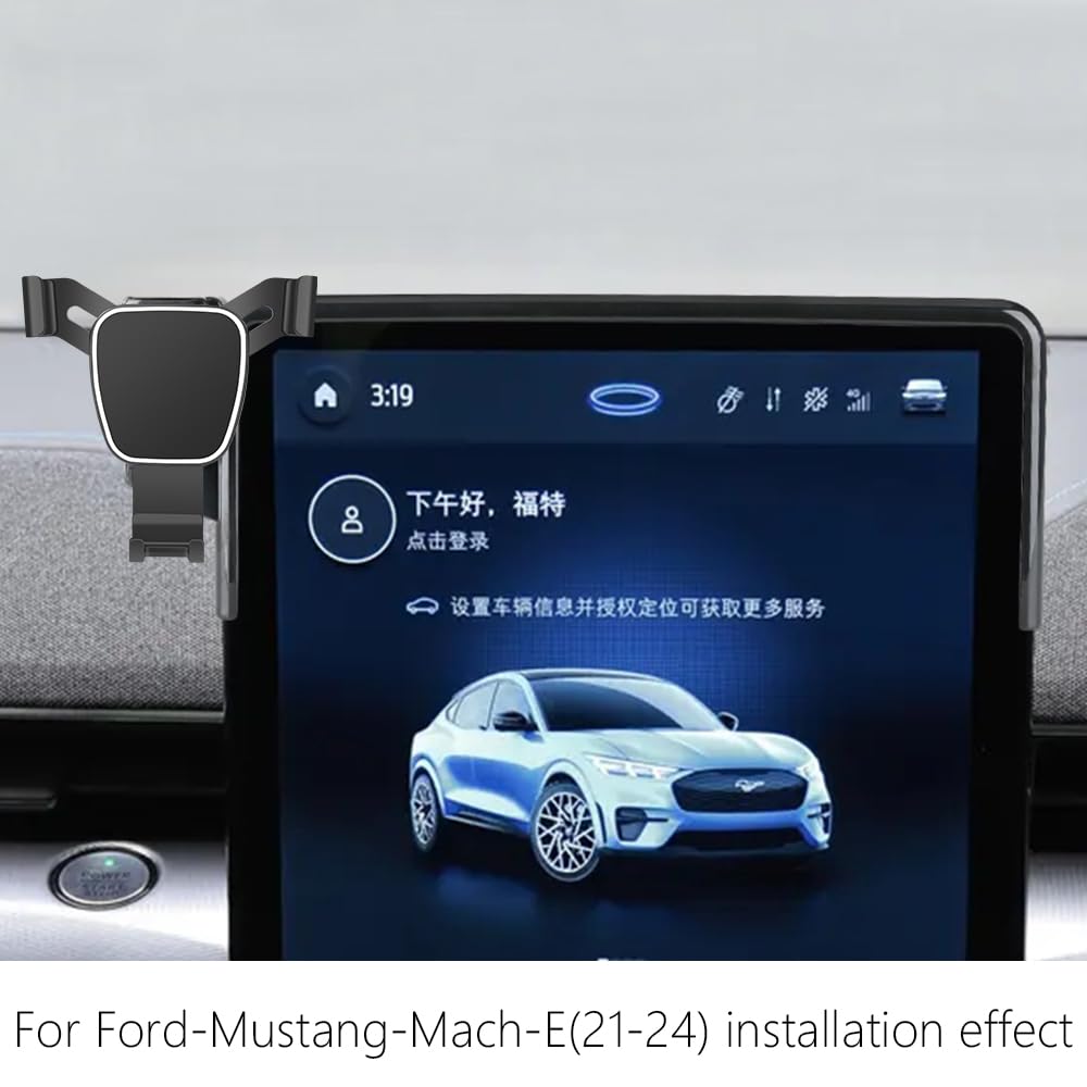 LUNQIN Car Phone Holder for Ford Mustang Mach-E 2021 2022 2023 2024 2025 2026 Mach E Auto Accessories Navigation Bracket Interior Decoration Mobile