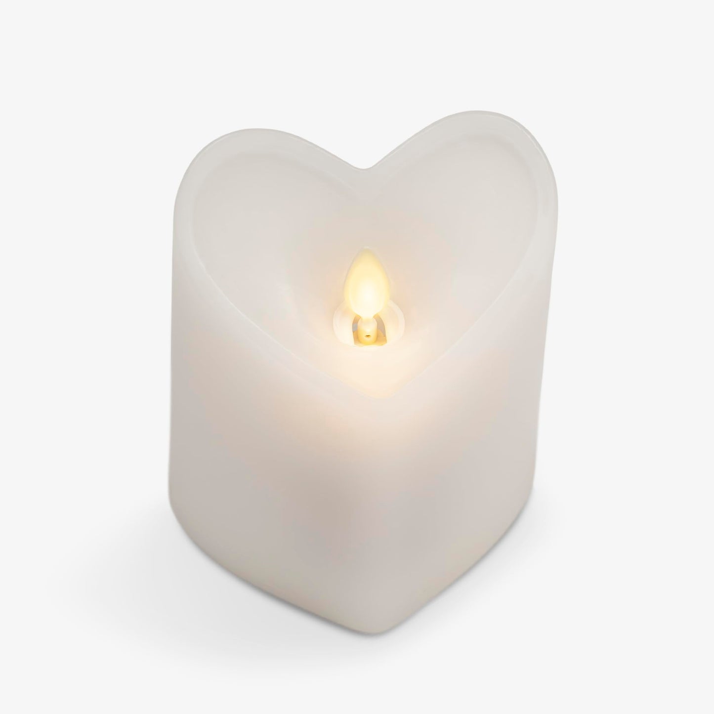 Heart-Shaped White Pillar Candle by Luminara