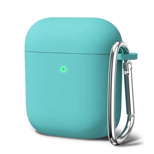 Oakxco Airpods Case Cover - Silicone Soft TPU Rubber Gel for 1st/2nd Generation, Compatible With Apple Charging Case - Cute for Women Men - Turquoise