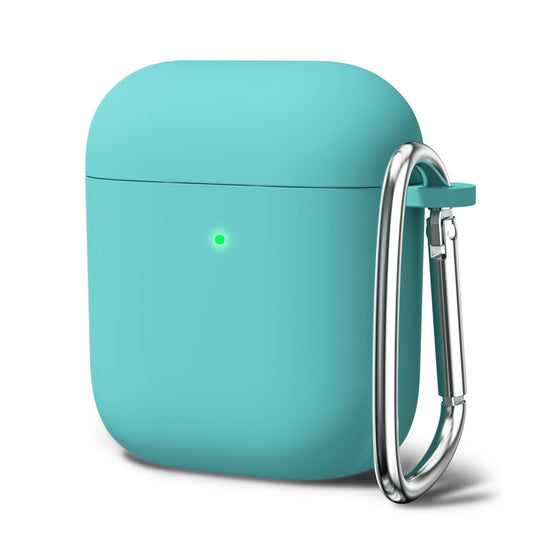 Oakxco Airpods Case Cover - Silicone Soft TPU Rubber Gel for 1st/2nd Generation, Compatible With Apple Charging Case - Cute for Women Men - Turquoise