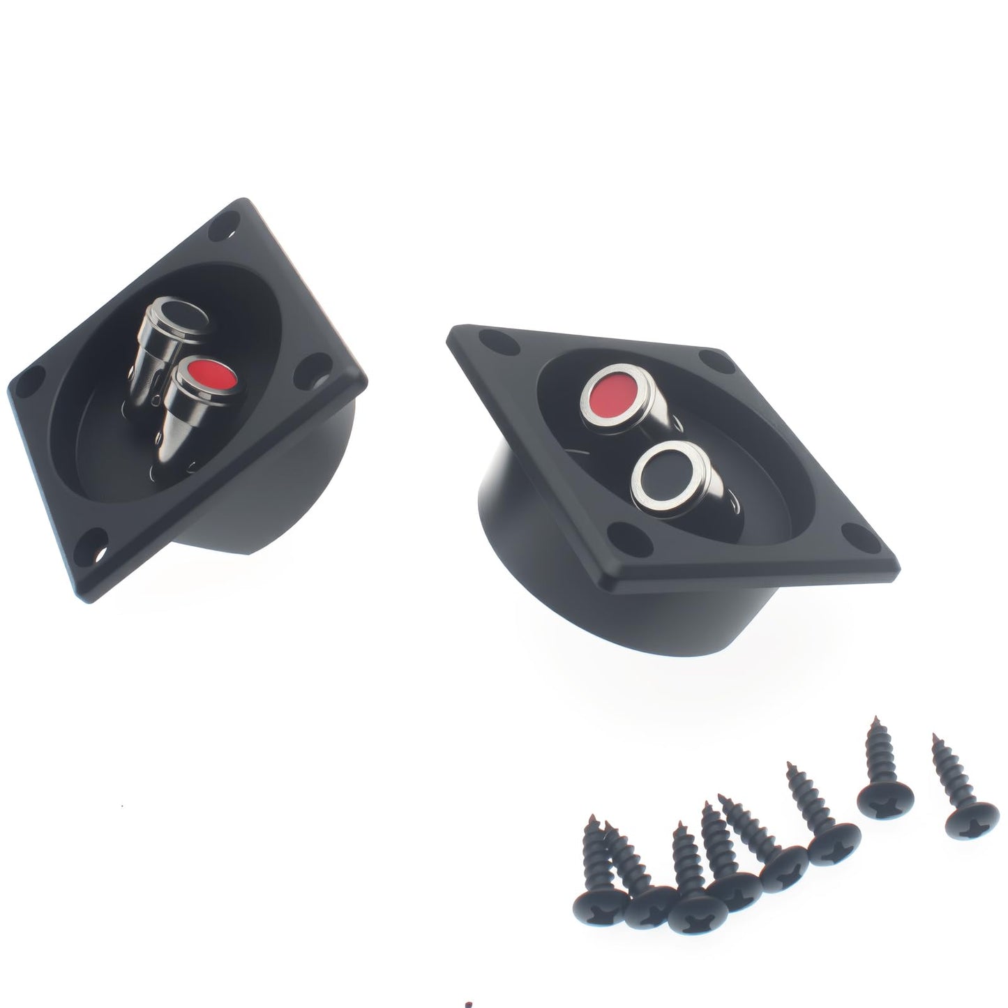 SYCZIOHU 2 Pcs Speaker Box Terminal with Copper Connectors 2.24 Inch Diameter Subwoofer Replacement Box Terminal Speaker Wire Connectors for DIY