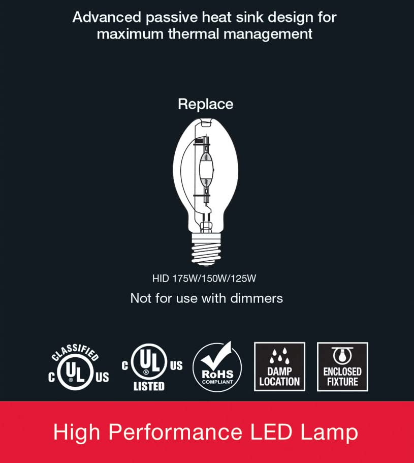 Satco S23140, Selectable LED Corncob Bulb, E26 Base, Replacement Bulb, 45W