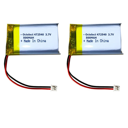 Octelect 2PCS lipo Polymer Lithium Battery 472540 3.7V 500mAh Lithium Battery for Smart Digital Products