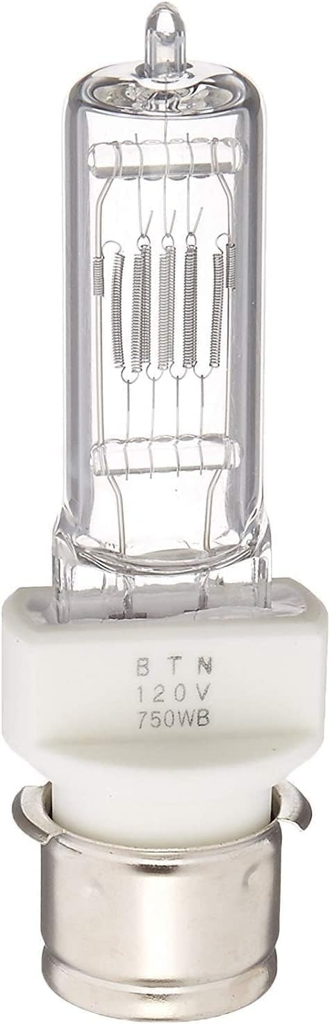 Tawelun 2PCS BTN 750W 120V P28s Lamp T7 Bulb BTN Lamp Pre-Focus Based Stage and Studio Replacement for Fresnel Bulb,Clear