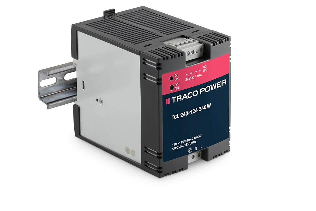 TCL 240-124, DIN-Rail Power Supply, 240W 24VDC 10A, Adj Vout, Input: 85-132/187-264 VAC