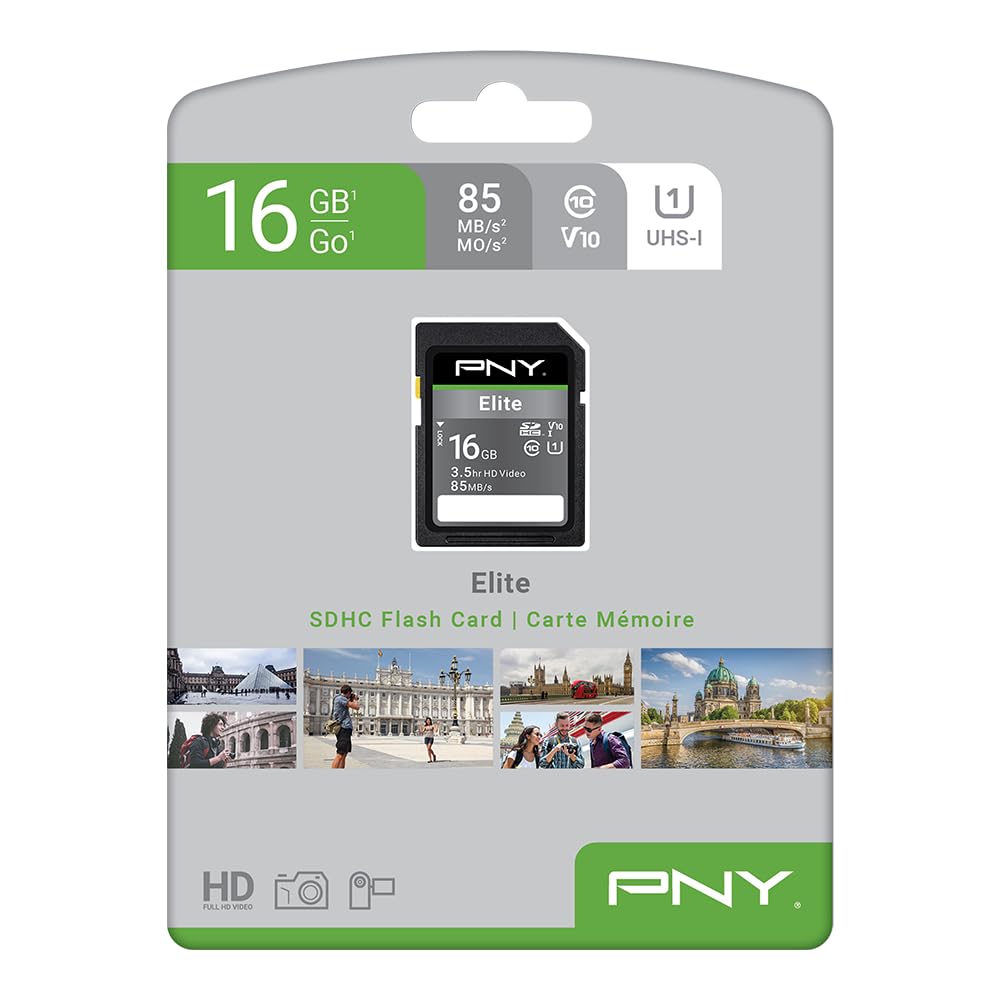 PNY Elite SDHC Card 16GB Class 10 UHS-I U1 100MB/s