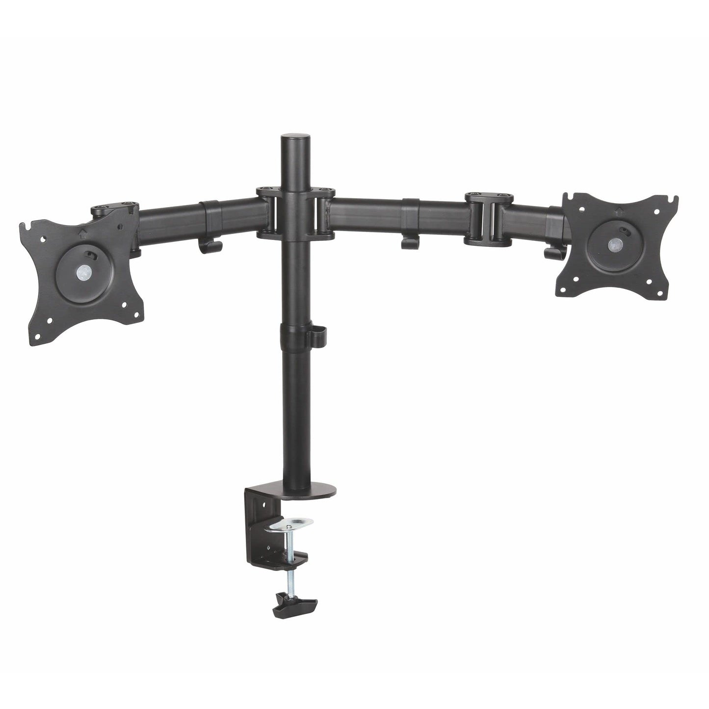 Kantek Dual Monitor Arm, Stand Mounts 2 Screens up tp 27", 2 Articulating Adjustable Arms Hold 18lbs, Desk and Grommet Mount, Cable Management, VESA