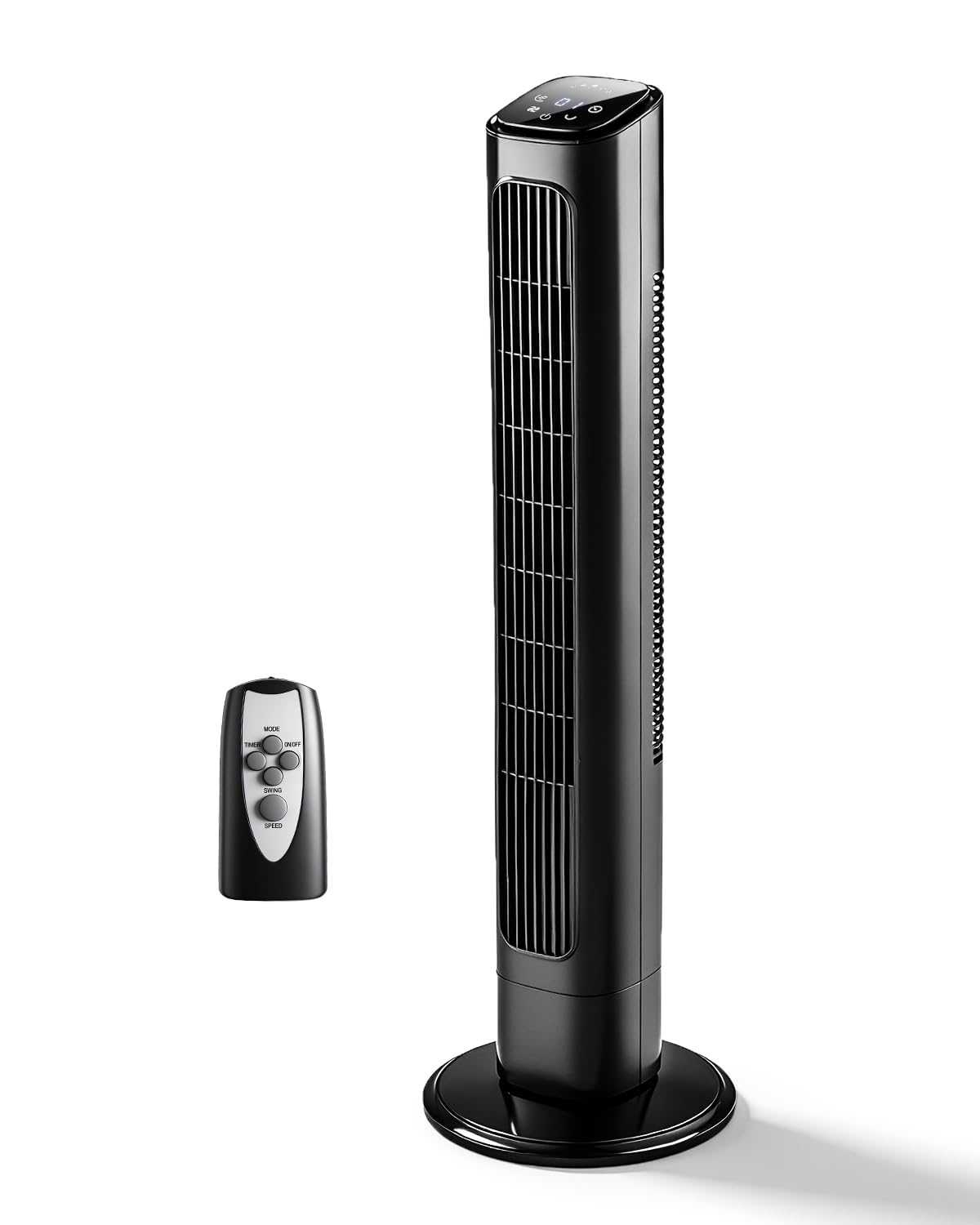 Pinikuyiro 36" Bladeless Tower Fan for Cooling Home Office Bedroom, Black,Ultra-Quiet, Portable Floor Fan with Remote Control, LED Display, Adjustable