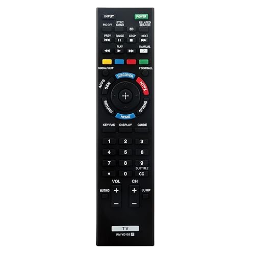 New RM-YD102 Replaced Remote fit for Sony 3D Smart LCD LED HDTV KDL-50W790B KDL50W790B KDL-50W800B KDL50W800B KDL-55W790B KDL55W790B KDL-55W800B
