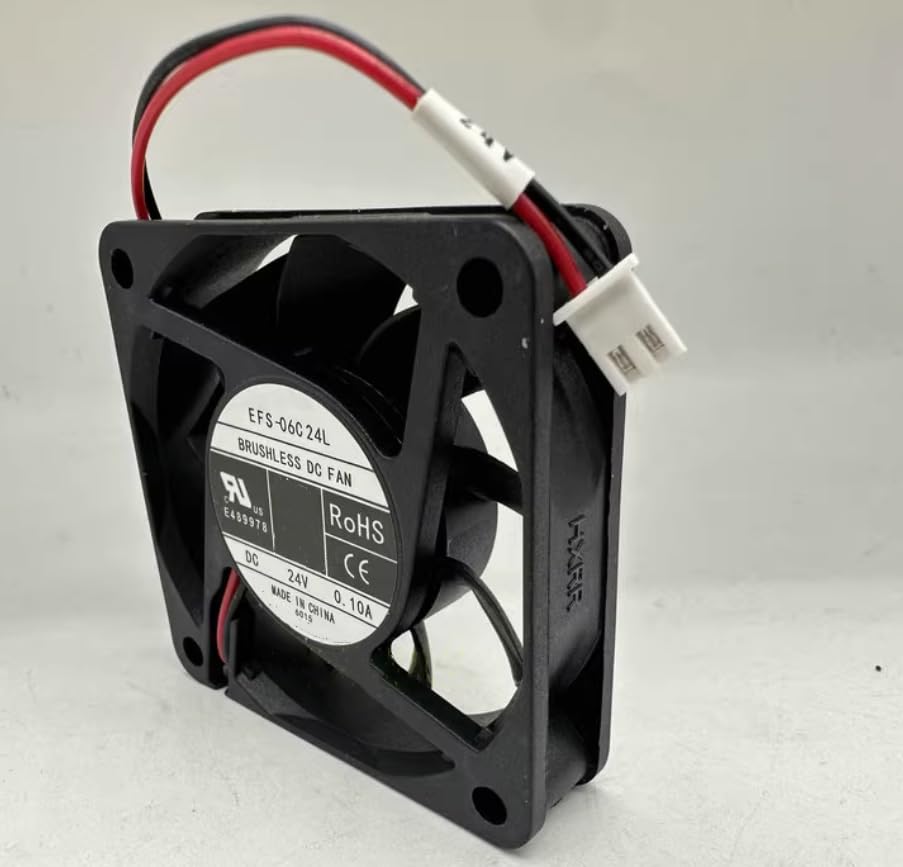 EFS-06C24L DC 24V 0.10A 60x60x15mm 2-Wire Cooling Fan