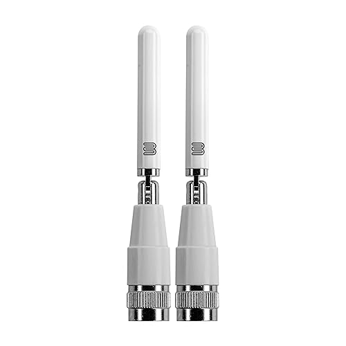 Bolton Dart WiFi Antenna 2-Pack | Monopole | Dual-Band 2.4/5.8-7.125 GHz | RP-SMA M Connector | Omnidirectional | Compact, Rotatable, Hinged Design |