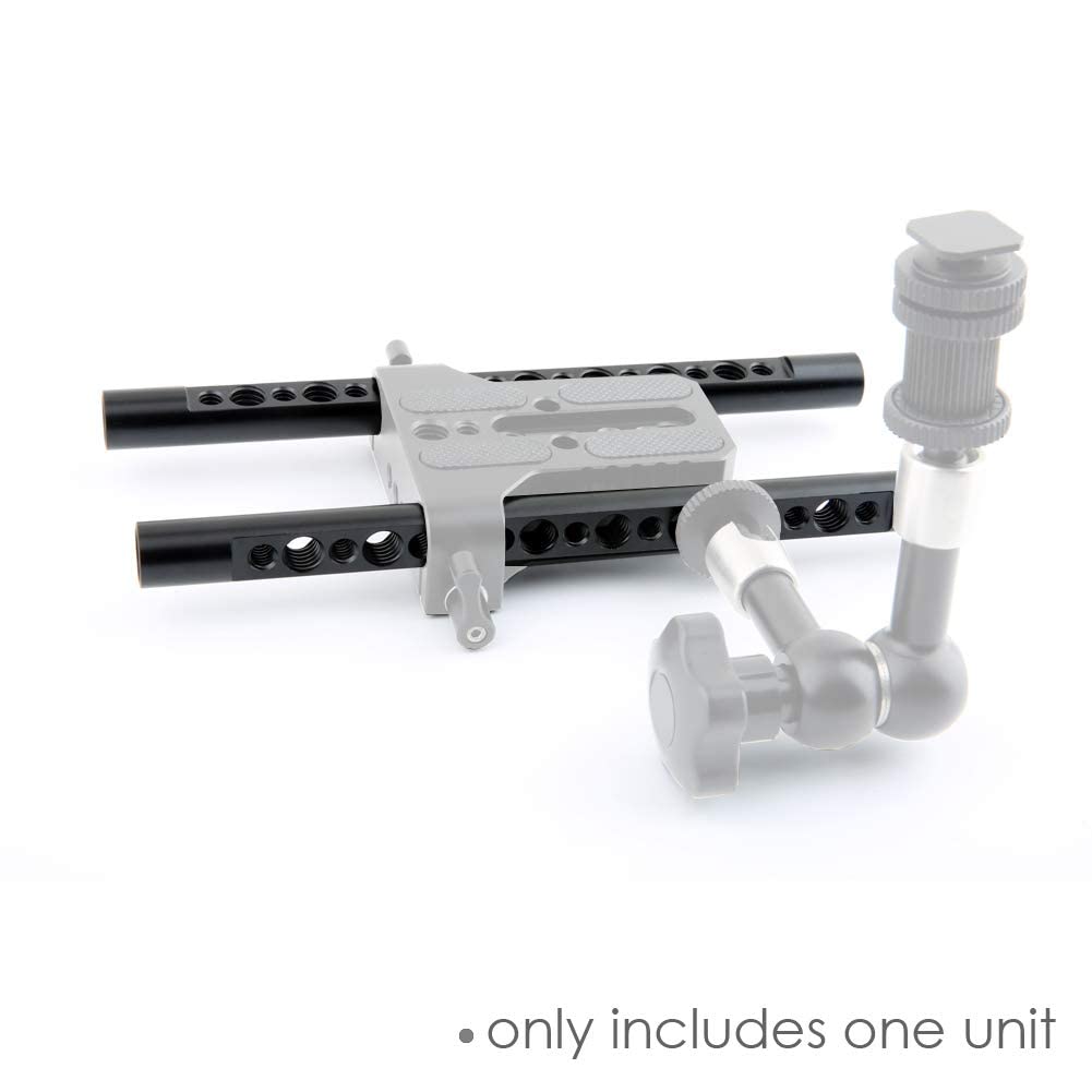 NICEYRIG 7.7 Inch 15mm Cheese Rod with 1/4 3/8 Locating Holes for DSLR Camera Cage Rig System - 074