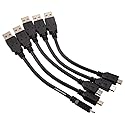 CablesOnline 5-Pack 6 inch USB 2.0 A-Type Male to Micro-B Male Charge & Sync Cable, USB-1500-5