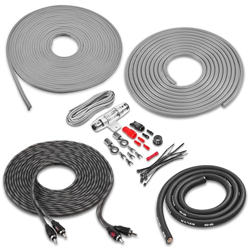 Belva True 4 Gauge AWG Premium CCA Complete Amplifier Wiring Kit with OFC 2-Channel RCA Cable - BAK42BK Gray