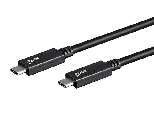 Monoprice USB Type-C to Type-C 3.1 Gen 2 Cable - 10Gbps, 5 Amp, 30AWG, 1.6 Feet, Black - Essential Series