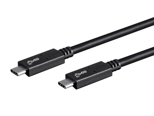 Monoprice USB Type-C to Type-C 3.1 Gen 2 Cable - 10Gbps, 5 Amp, 30AWG, 1.6 Feet, Black - Essential Series