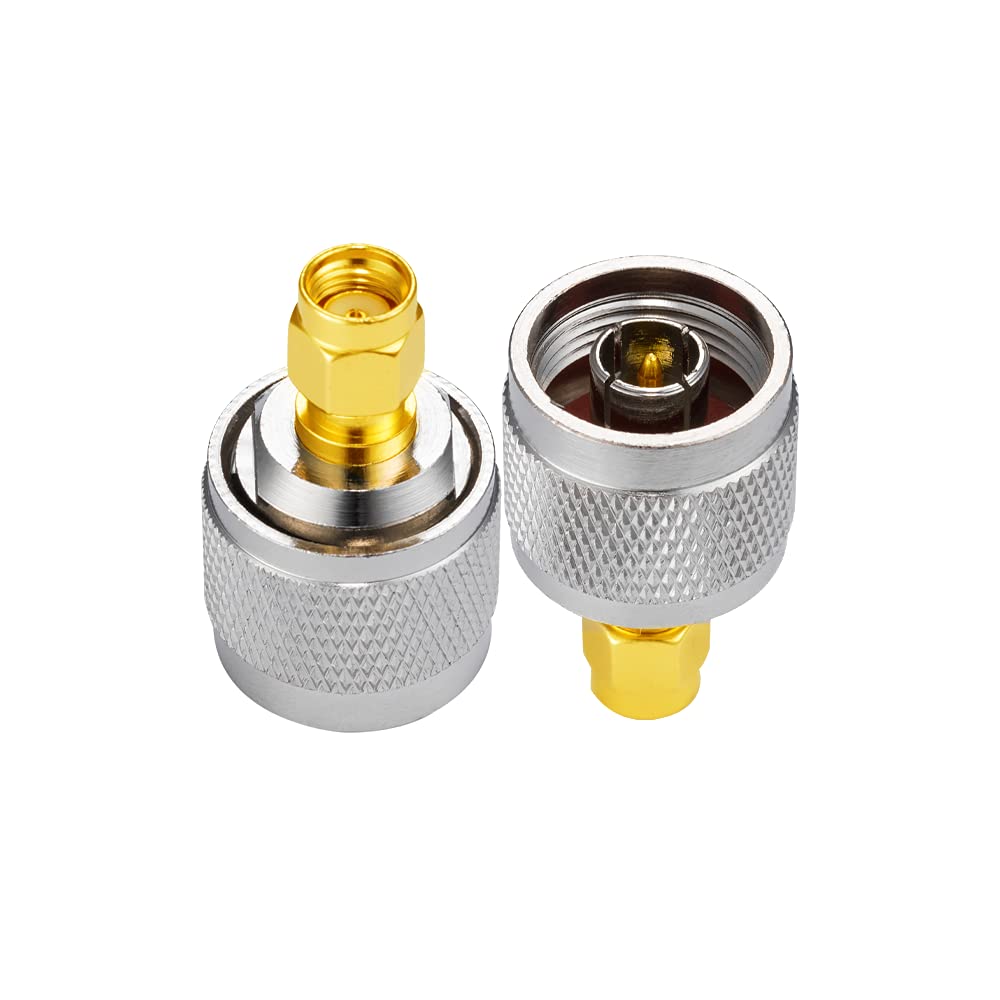 POBADY 2PCS RP-SMA Male to N-Type Male Adapter, 51.4g