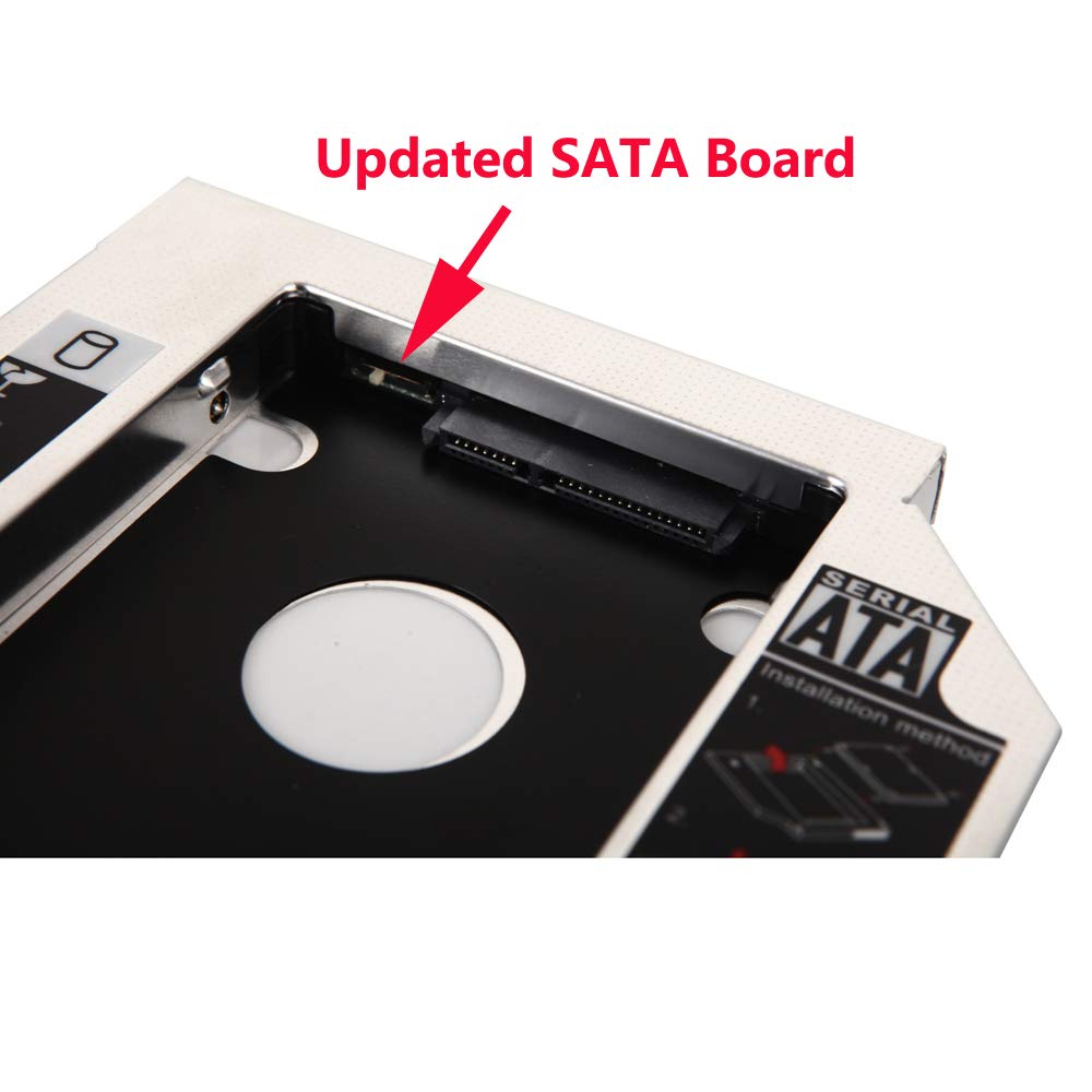 2nd HDD SSD Hard Drive Optical Bay Frame Caddy Tray for Lenovo Thinkpad L430 L530 with Bezel Front Cover and Mounting Metal Bracket