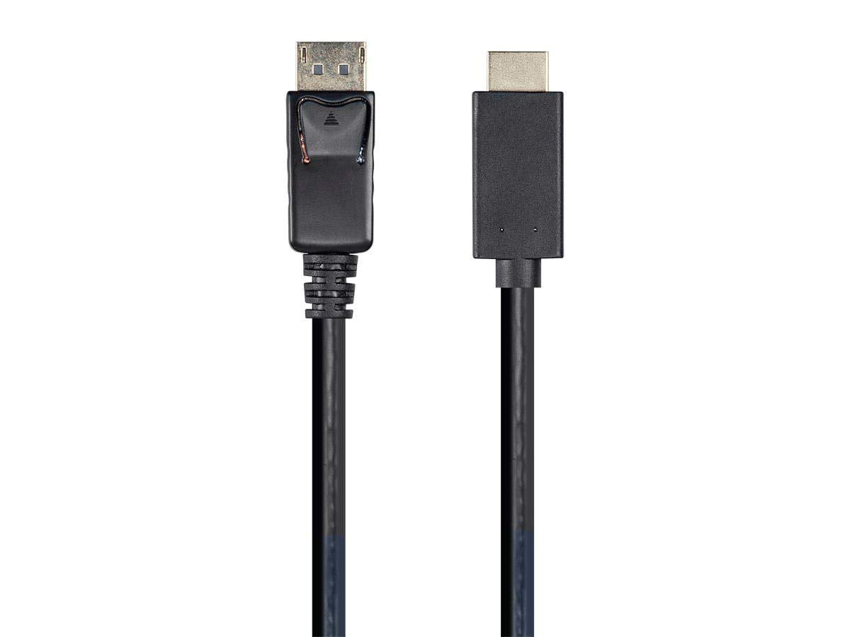 Monoprice DisplayPort 1.1 to HDTV Cable, 4K@24Hz, 1080p@60Hz, 48-bit Deep Color, Gold Plated Connectors, 6 Feet, Black