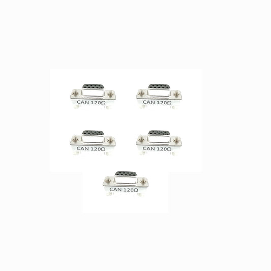 BUELEC CAN DB9 120ohm Adapter 5-Pack - CAN Bus DB9 Male to Female Terminal Connector with High-Precision 120 Ohm Resistance (Accuracy 0.001) PIN2 PIN7