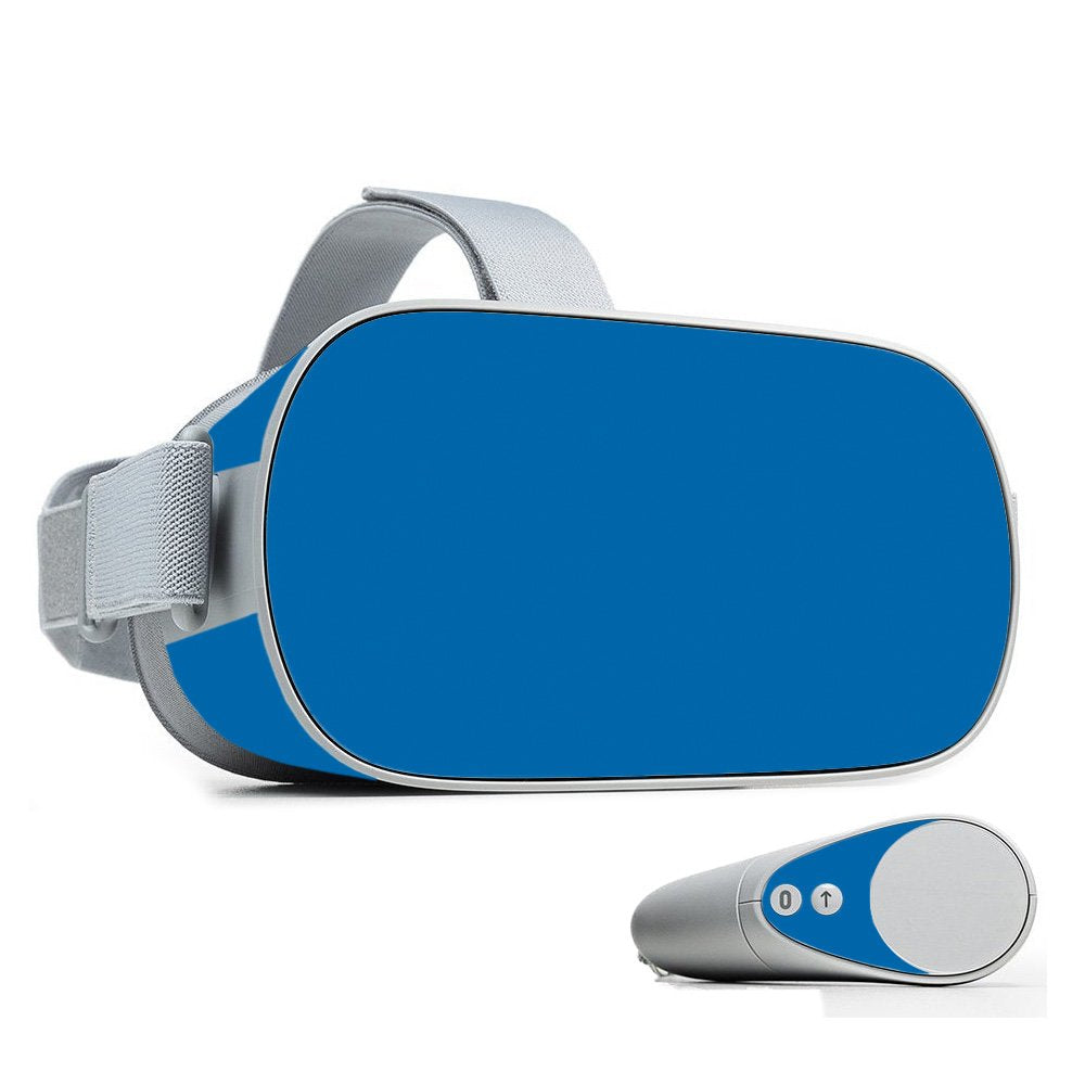 MightySkins Skin Compatible with Oculus Go Mobile VR - Solid Blue | Protective, Durable, and Unique Vinyl Decal wrap Cover | Easy to Apply, Remove