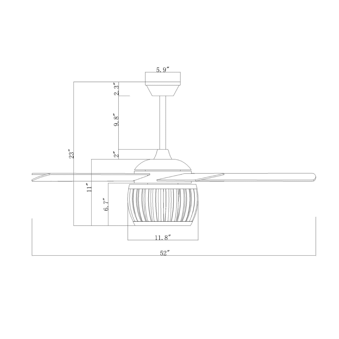 WAREHOUSE OF TIFFANY'S AY18Y18CR Nadire 52 in. 3-Light Indoor Chrome Finish Ceiling Fan with Light Kit and Remote
