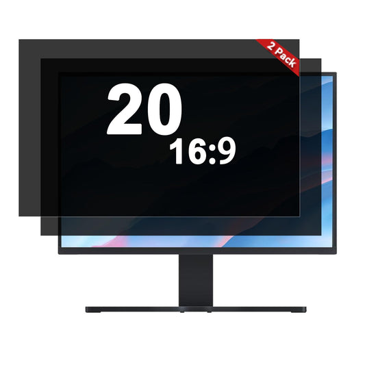Vxaop [2-Pack] 20 Inch Computer Privacy Screen Filter (16:9 Aspect Ratio) - Removable, Anti Glare & Blue Light Blocking, Compatible with HP Dell ASUS