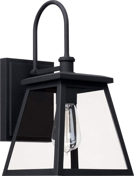 Capital Lighting 926811BK Belmore Clear Glass Outdoor Wall Sconce, 1-Light 100 Watt, 15" H x 8" W, Black