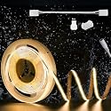 PAUTIX COB LED Strip Light IP65 Waterproof 32.8ft/10m 5040LEDs Warm White 3000K,High Lumen Flexible CRI90+ LED Tape Super Bright DC24V,for Cabinet