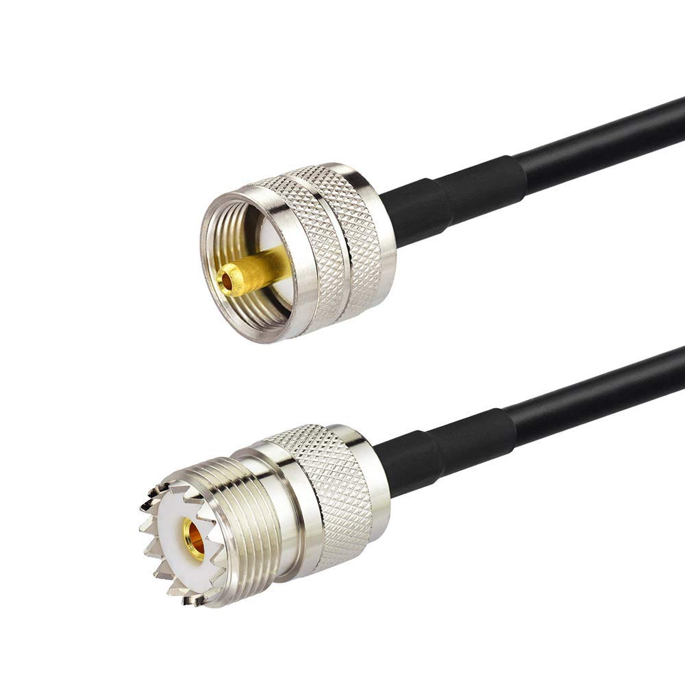 Bingfu UHF PL259 to SO239 RG58 Coax Extension Cable - 2m/6.5ft for Vehicle CB, Ham, Two-Way, Marine VHF Radio - Male to Female Jumper for Walkie