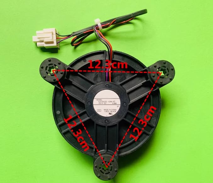 12038GE-12M-YT DC 12V 0.26A 3-Wire Refrigerator Cooling Fan