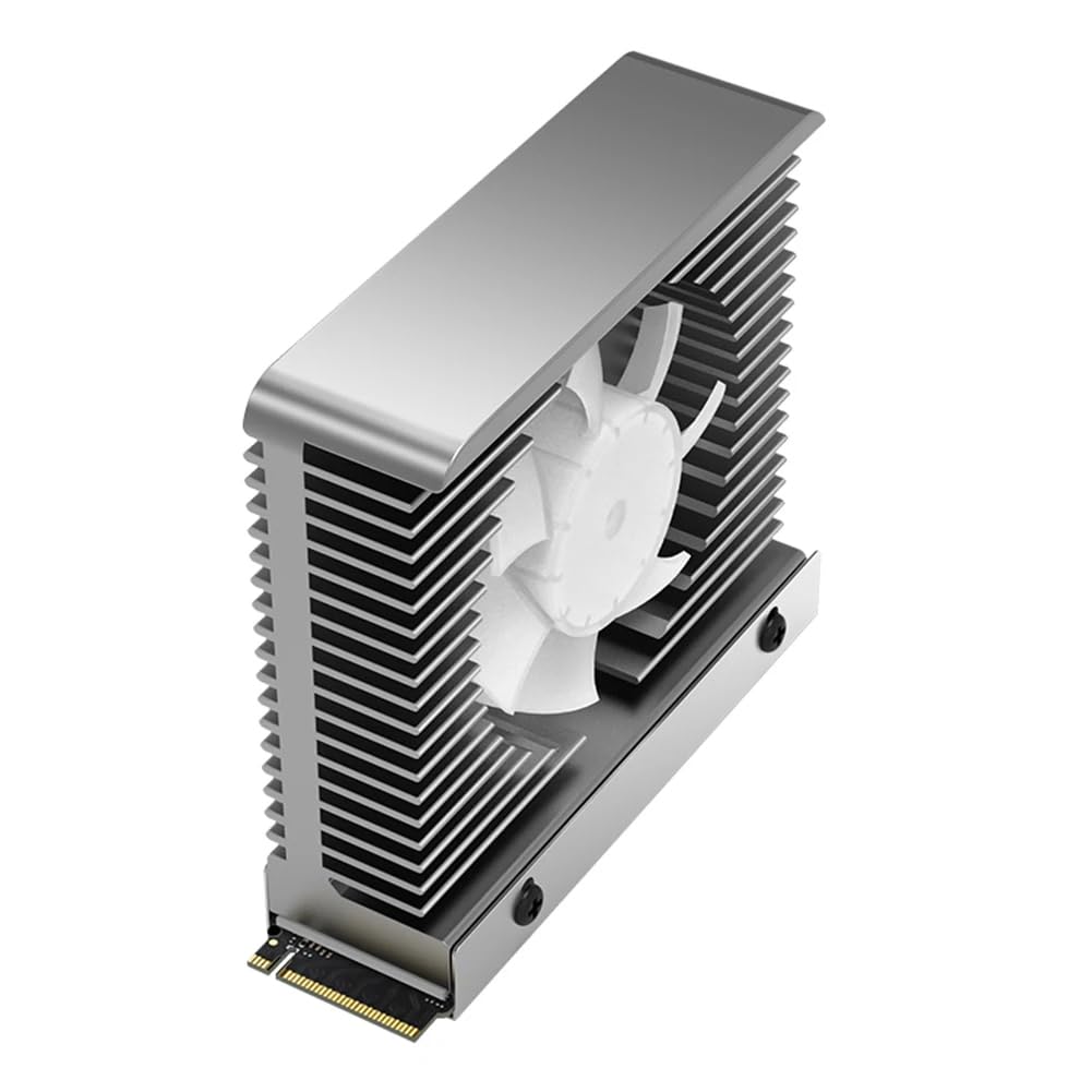 M.2 2280 NVMe SSD Heat Sink Aluminum Alloy Radiator Dissipation Thermal Pad 5V 3PIN ARGB CNC Tower Heatsink Cooler Fan Aura Sync with Cooling Fan