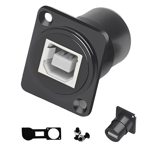 YiKaiEn USB B to A Panel Mount Adapter - D-Type USB Type B to A Conversion Connector for Printers & Scanners, Compatible with HP, Canon, Dell, Epson